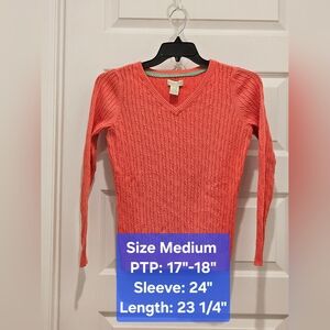 Caribbean Joe Cable Knit V-Neck Sweater, EUC, Size Medium